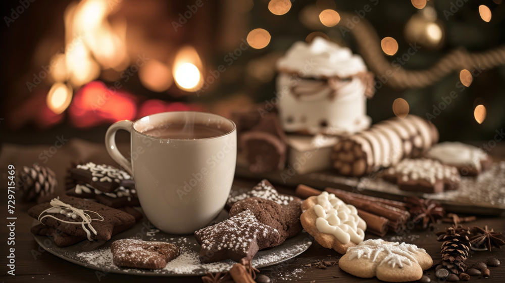 Poster as the snow falls outside theres nothing more inviting than a steaming cup of cocoa and an array of 