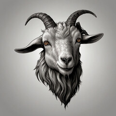 logo, icon, brand, vector of a goat's head on a brown background