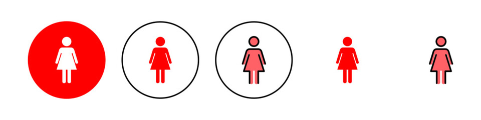 Female icon set illustration. woman sign and symbol