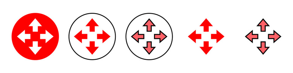 Obraz premium Fullscreen Icon set illustration. Expand to full screen sign and symbol. Arrows symbol