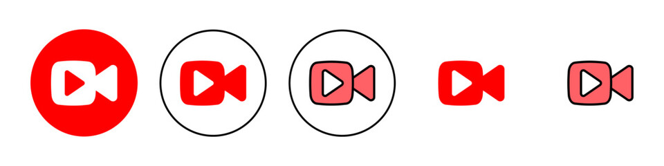 Video icon set illustration. video camera sign and symbol. movie sign. cinema