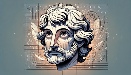 A stylized Daedalus portrait with a thoughtful expression, depicted in a whimsical animated art style.