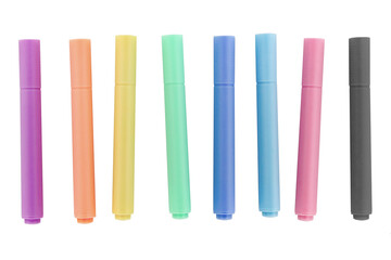 set of colorful markers isolated png