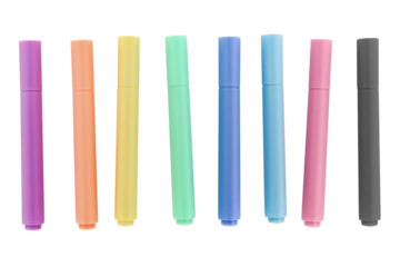 set of colorful markers isolated png