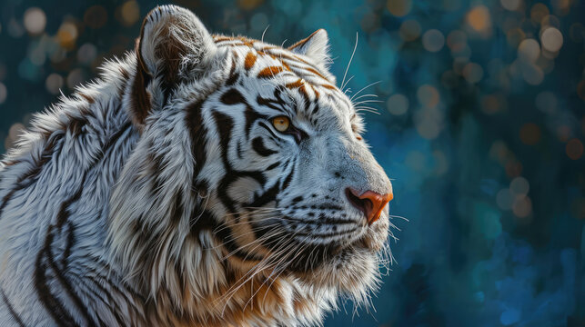Portrait of a white tiger