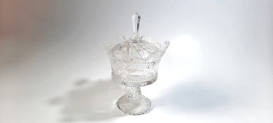 A beautiful gotchic transparent glass in white background