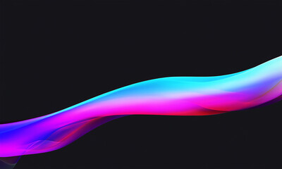 abstract holographic smooth wave on black background
