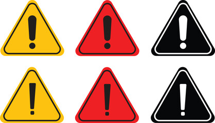 vector set of warning signs. eps file editable