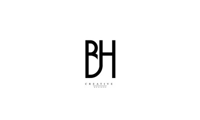  Alphabet letters Initials Monogram logo BH HB B H