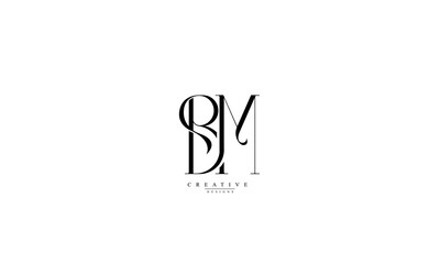  Alphabet letters Initials Monogram logo BM MB B M