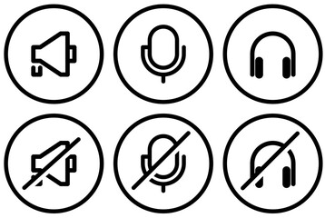 audio icon set, disable audio icon button
