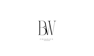  Alphabet letters Initials Monogram logo BW WB B W