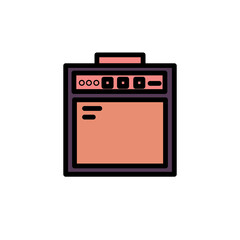 Amp Amplifier Play Filled Outline Icon