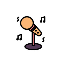 Audio Media Mic Filled Outline Icon