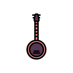 Naklejka premium Banjo Music Folk Filled Outline Icon