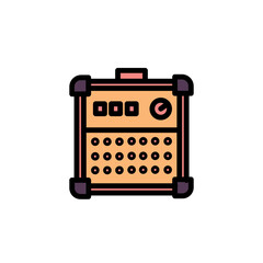 Amp Amplifier Play Filled Outline Icon