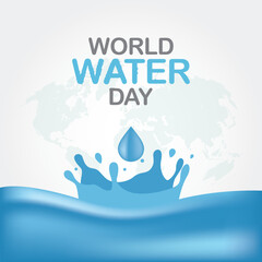 World Water Day Campaign Design Vector. Great for greeting card, poster and banner. To raise awareness about the critical role water plays in peace and stability, and to inspire. flat style design.