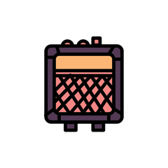 Amp Amplifier Play Filled Outline Icon