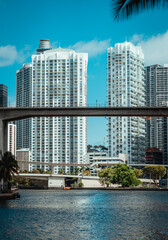 country skyline at dusk Brickell Miami 