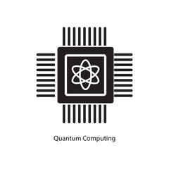 quantum computing icon. vector quantum computing icon on white background..eps