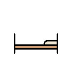 Bed Bedroom Double Filled Outline Icon