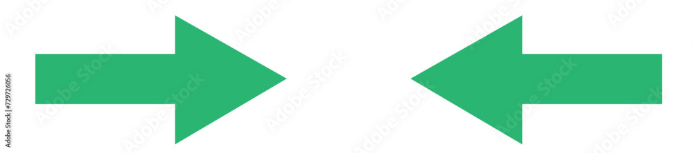 Poster left and right arrow, pointer, cursor in opposite direction. intersection, navigation, forward-backw