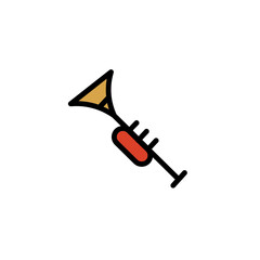 Horn Jazz Trumpet Filled Outline Icon