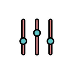 Control Equalizer Mixer Filled Outline Icon