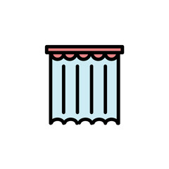 Curtain Fabric Home Filled Outline Icon