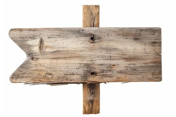 Wooden signpost on a white background