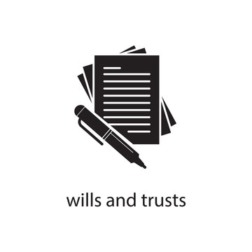 wills and trusts icon. flat simple trendy style wills and trusts icon illustration on white background..eps