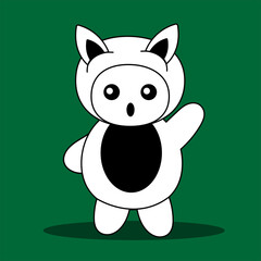 Cute cartoon characters with various expressions. Kawaii cartoon characters. Editable character color 