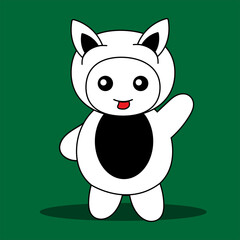 Cute cartoon characters with various expressions. Kawaii cartoon characters. Editable character color 