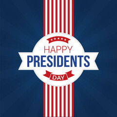 Happy Presidents Day Vector Illustration. Suitable for greeting card, poster and banner. flat style design.