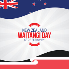 Fototapeta premium New Zealand Waitangi Day Vector Illustration. Waitangi Day serves as a reminder of the complex history and ongoing challenges of building a truly inclusive and equitable society in New Zealand.
