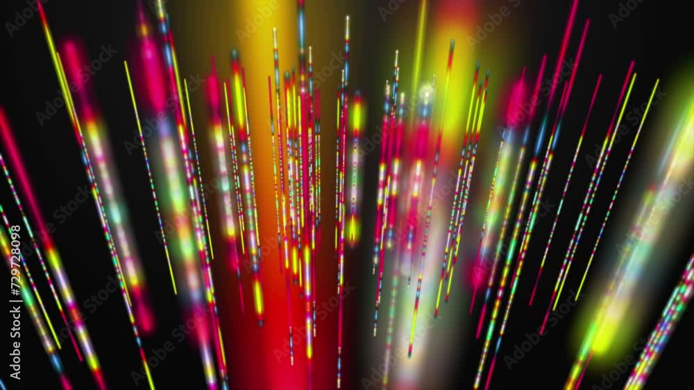Aufkleber futuristic video animation with glowing stripe objects in slow motion, 4096x2304 loop 4k