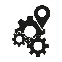 Pin navigation setting icon. Vector illustration. EPS 10.