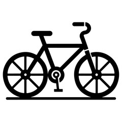 minimal Two wheeled bicycle vector silhouette, black color silhouette