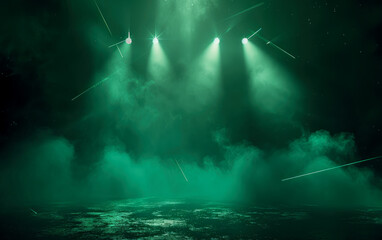 Mysterious Green Scene with Spotlights in Fog for Blending Modes