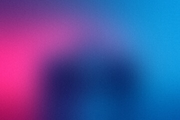 pink and blue rough abstract background with gradient colors, illuminated bright. Glow template with empty space and textured, grainy noise background.