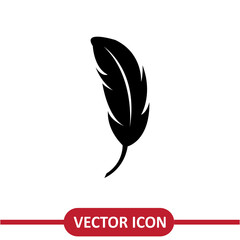 Feather icon vector simple flat trendy style illustration on white background..eps