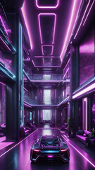 Circuit City: Futuristic Interior Housing a Supercar Marvel