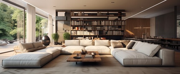 Obraz na płótnie Canvas Open living space in modern house