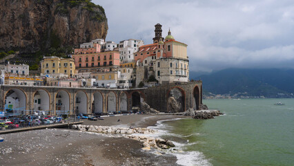 Fototapeta na wymiar Village of Atrani along the Amalfi Coast, Italy
