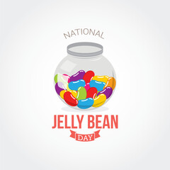 National Jelly Bean Day. Vector Illustration. The classic flavors were cherry, apple, lemon, and blueberry, with countless innovative flavors added overtime. flat style design.