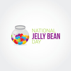 National Jelly Bean Day. Vector Illustration. The classic flavors were cherry, apple, lemon, and blueberry, with countless innovative flavors added overtime. flat style design.