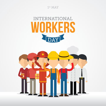 International Worker's Day Vector Illustration. Suitable for Greeting Card, Poster and Banner. design that uses vector graphics to create images that represent the spirit of International Worker's Day