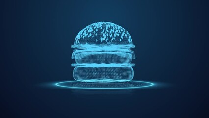hamburger scanning hologram effect for clean food check detection concept - Powered by Adobe