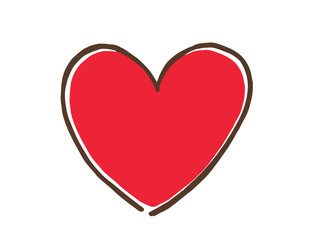 かわいいバレンタインの愛のハート／手描きイラスト