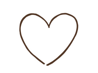 かわいいバレンタインの愛のハート／手描きイラスト